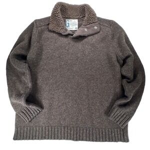 VTG GAP Sweater Mens XL Brown‎ Wool Blend Ribbed Knit Pullover Chocolate